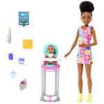 fisher price Barbie Skipper Babysitters inc & Playset, includes Doll, Baby, And Mealtime Accessories, 10 Piece Set