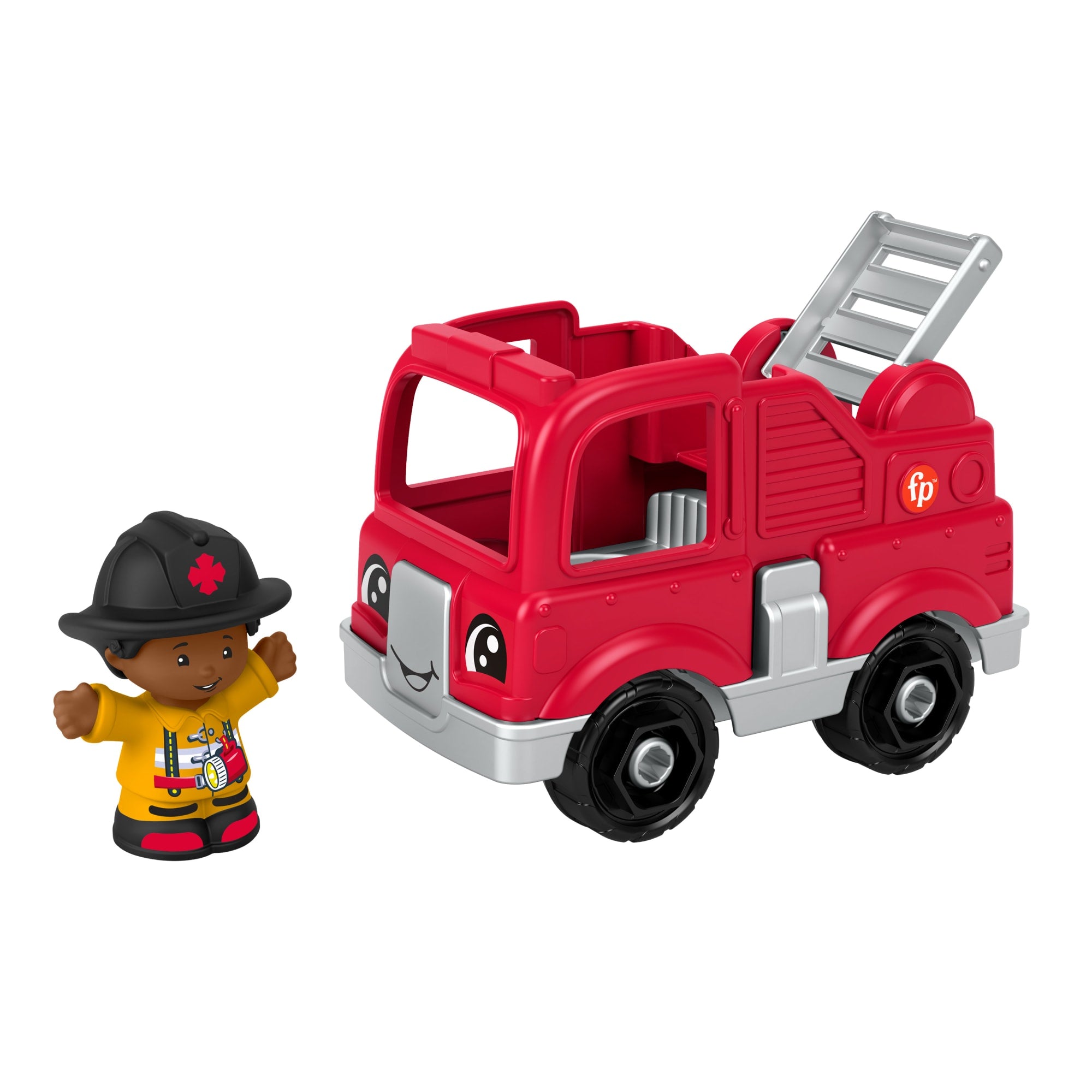 fisher price Fisher-Price Little People Toy Firetruck & Firefighter Figure Set For Toddlers, 2 Pieces