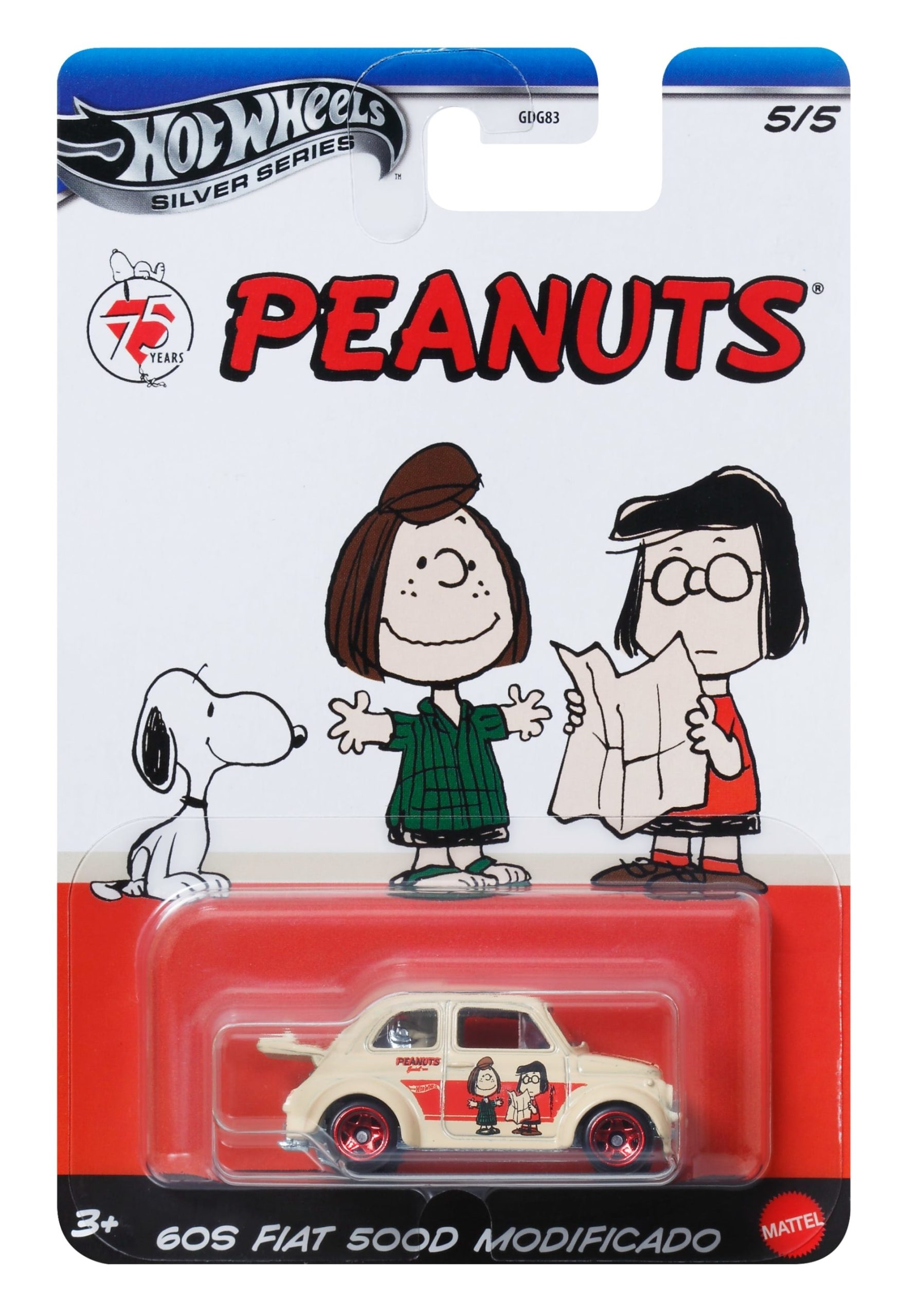 fisher price Hot Wheels Collector Ve??culo de Brinquedo 60s Fiat 500D Snoopy