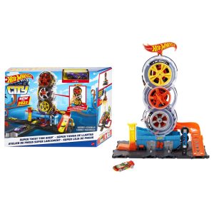 fisher price Hot Wheels City Pista de Brinquedo Super Loja de pneus