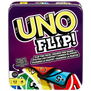 fisher price UNO Flip! Card Game For Kids, Adults & Family Night in Collectible Storage Tin