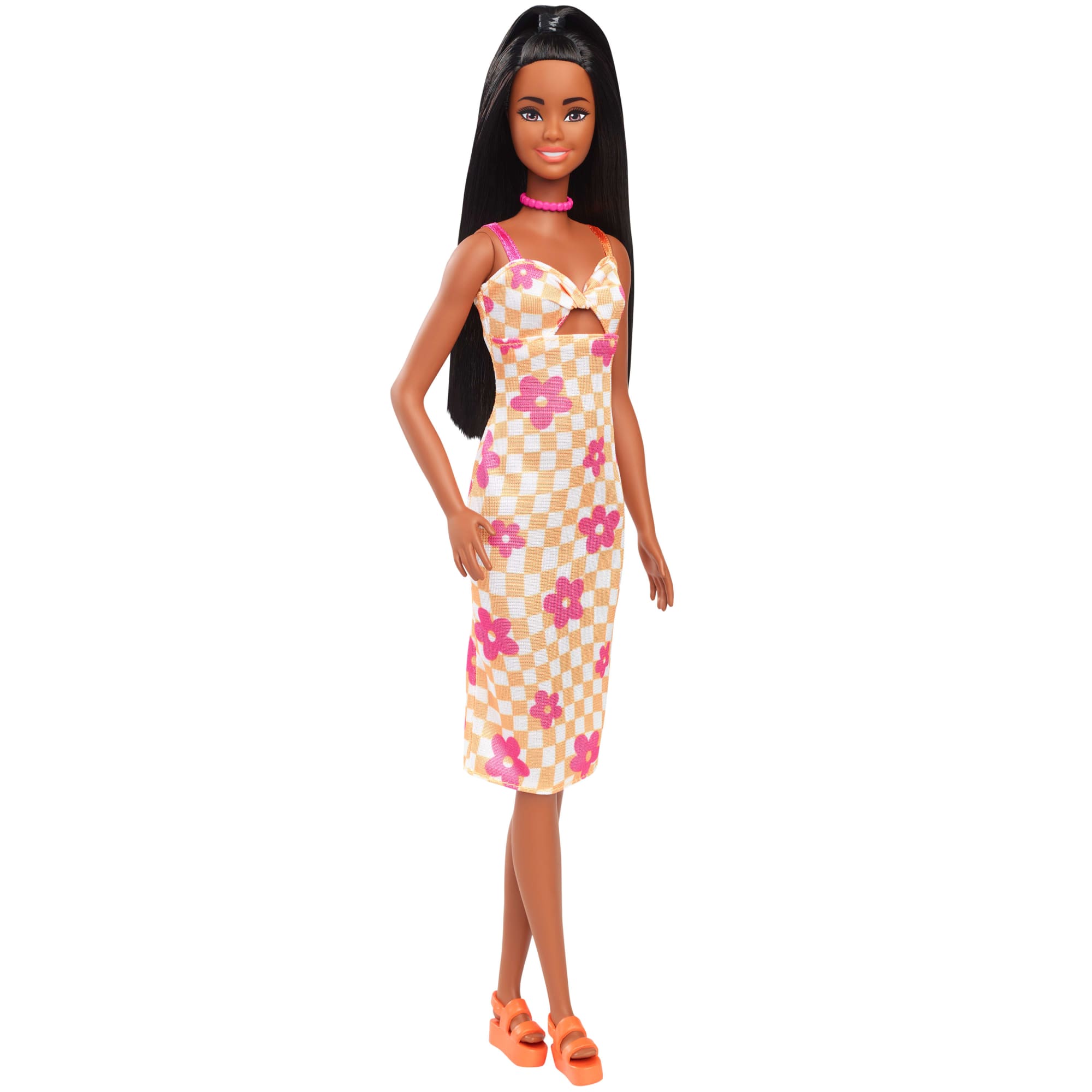 fisher price Barbie Fashionista Mu?eca Vestido de Cuadros con Flores