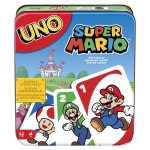 fisher price UNO Super Mario Card Game, Video Game Themed Travel Game in Collectible Storage Tin