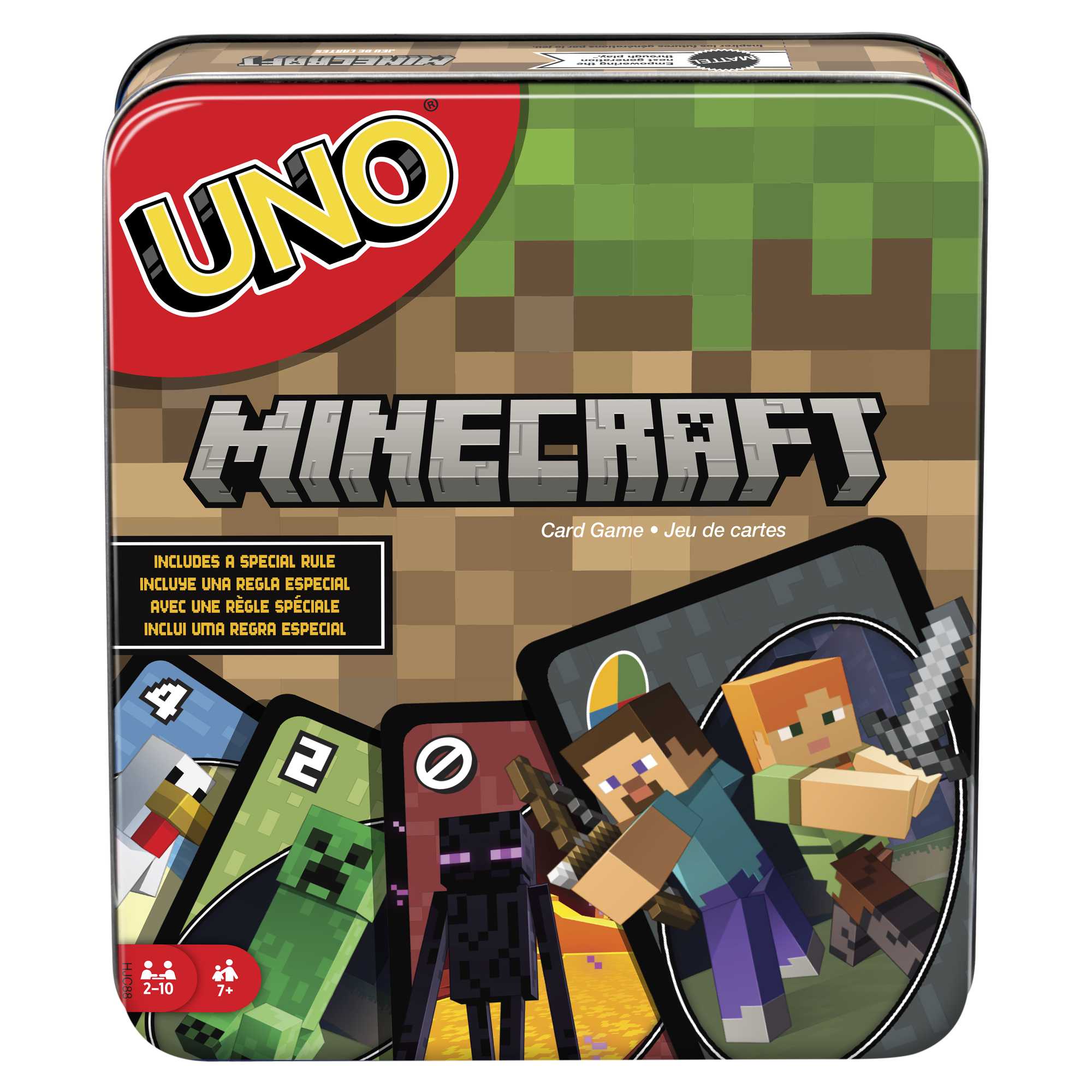fisher price UNO Card Game, Gifts For Kids, Minecraft Themed, Storage Tin Box