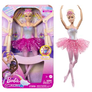 fisher price Barbie Fantas??a Mu?eca Bailarina Luces Brillantes Tut?? Rosa