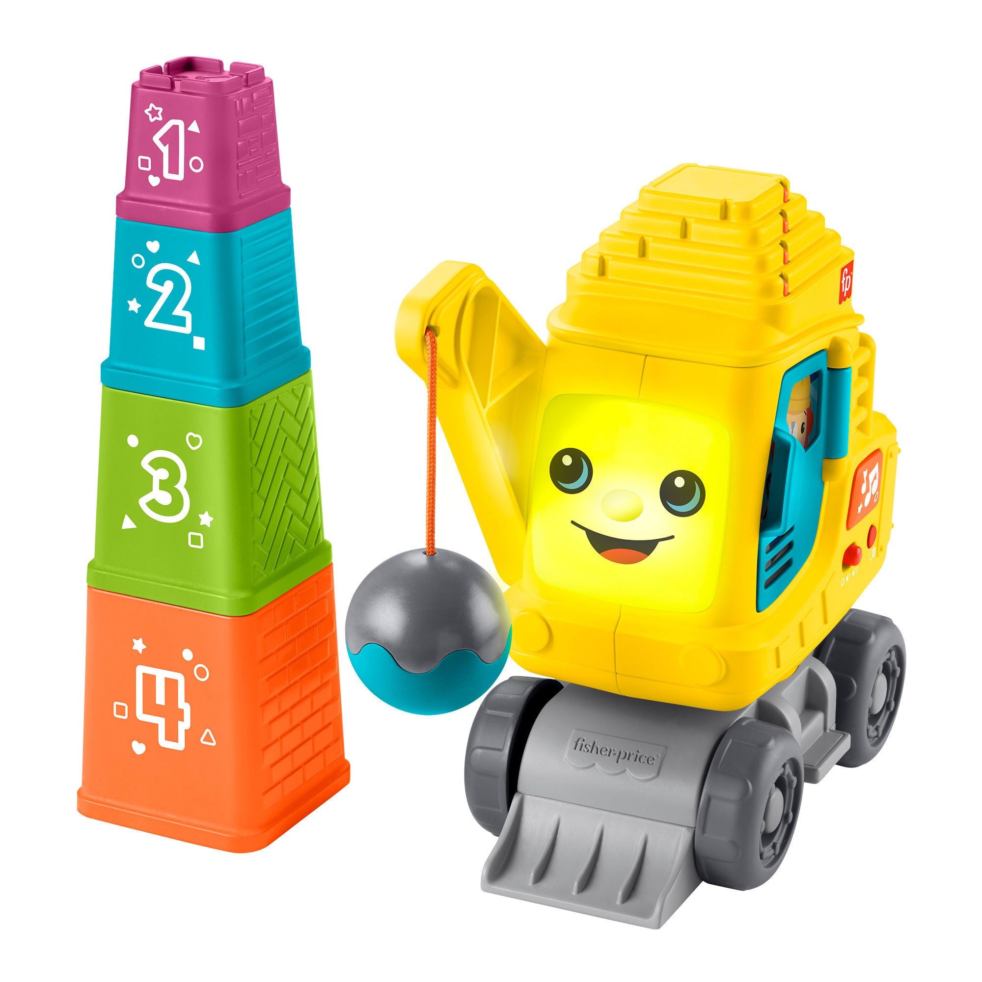 fisher price Fisher-Price Count & Stack Crane With Blocks, Lights & Sounds, Multi-Language Version