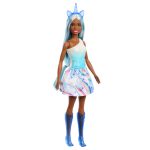 fisher price Barbie Unicorn Doll With Blue Hair, Ombre Outfit And Unicorn Accessories