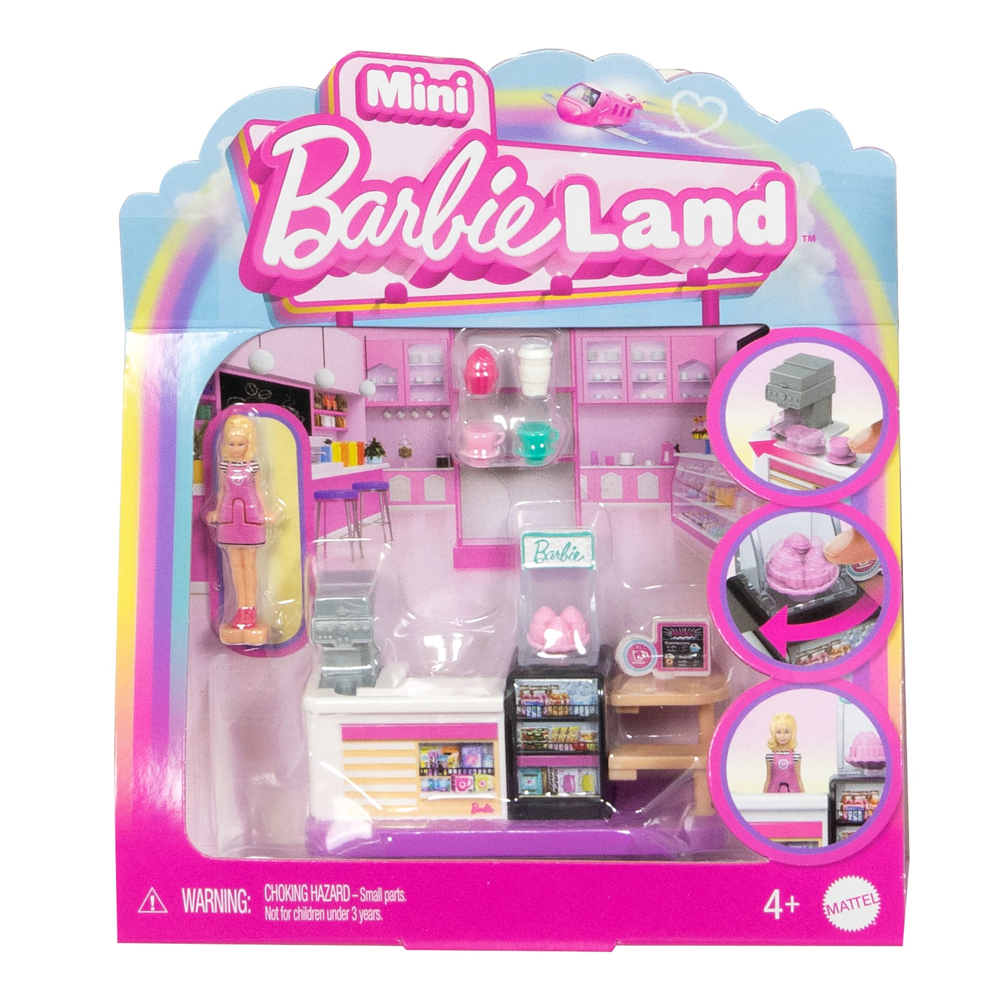 fisher price Barbie Mini BarbieLand Conjunto de Brinquedo Cafeteria com Mini Boneca