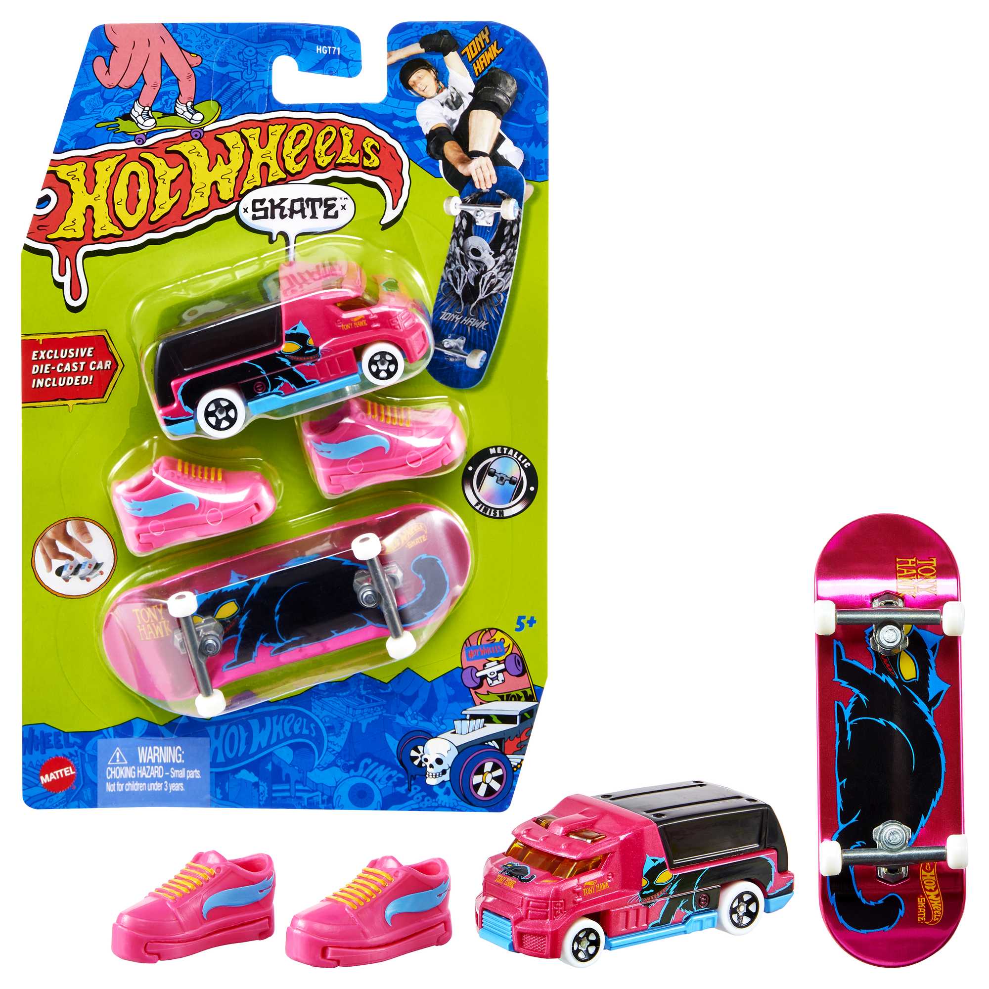 fisher price Hot Wheels Skate Veh??culo de Juguete Patineta de Colecci??n ANIMAL ATTACK? + HW RAPID RESPONSE? con Diecast