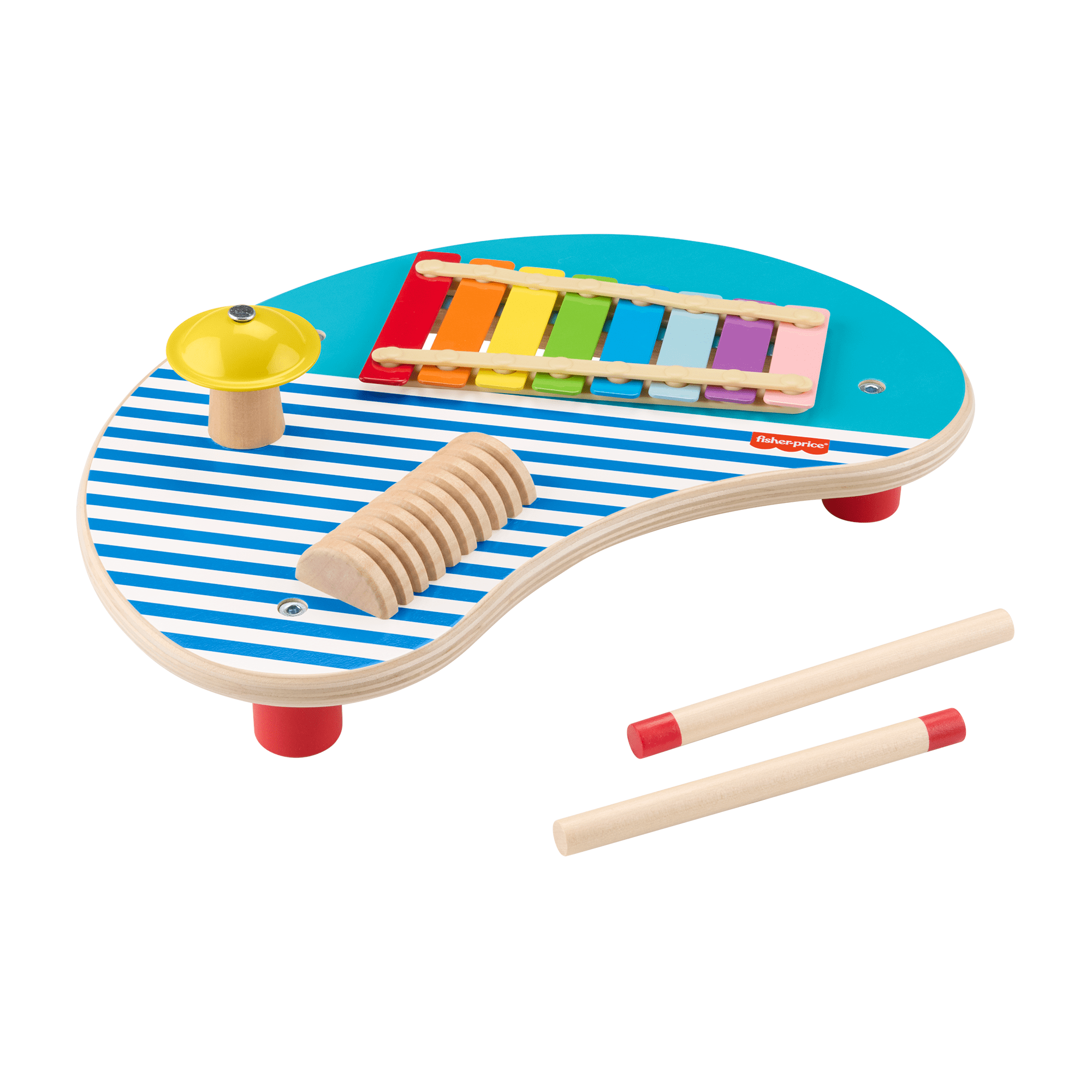 fisher price Fisher-Price Table Musicale en Bois, Percussions, 3??l??ments en Bois