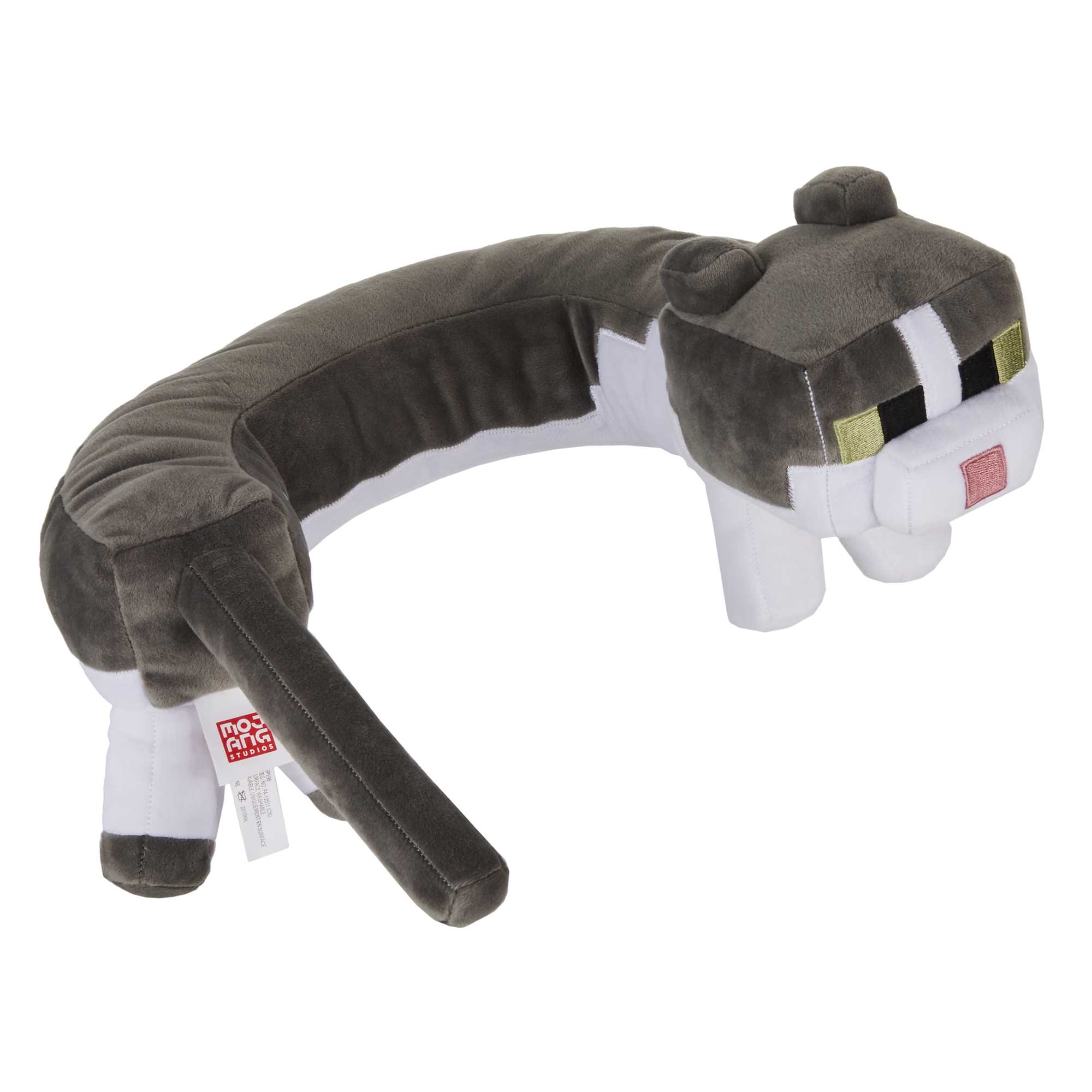 fisher price Minecraft Purring Sounds Neck Pillow, Cat Plush Toy With Sound For Travel