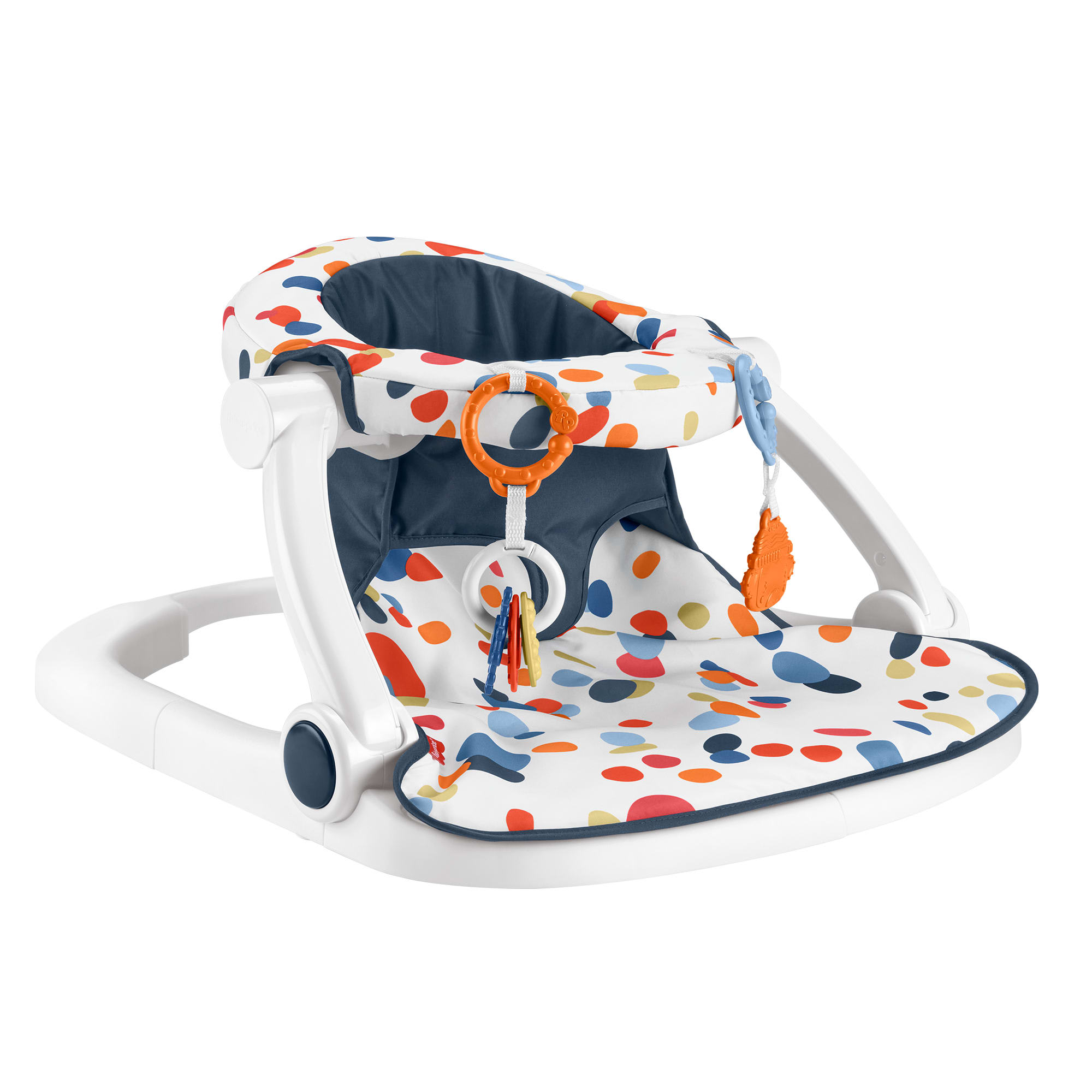 fisher price Fisher-Price Sit-Me-Up Floor Seat, Portable Baby Chair & 2 Developmental Newborn Toys, Darling Dots