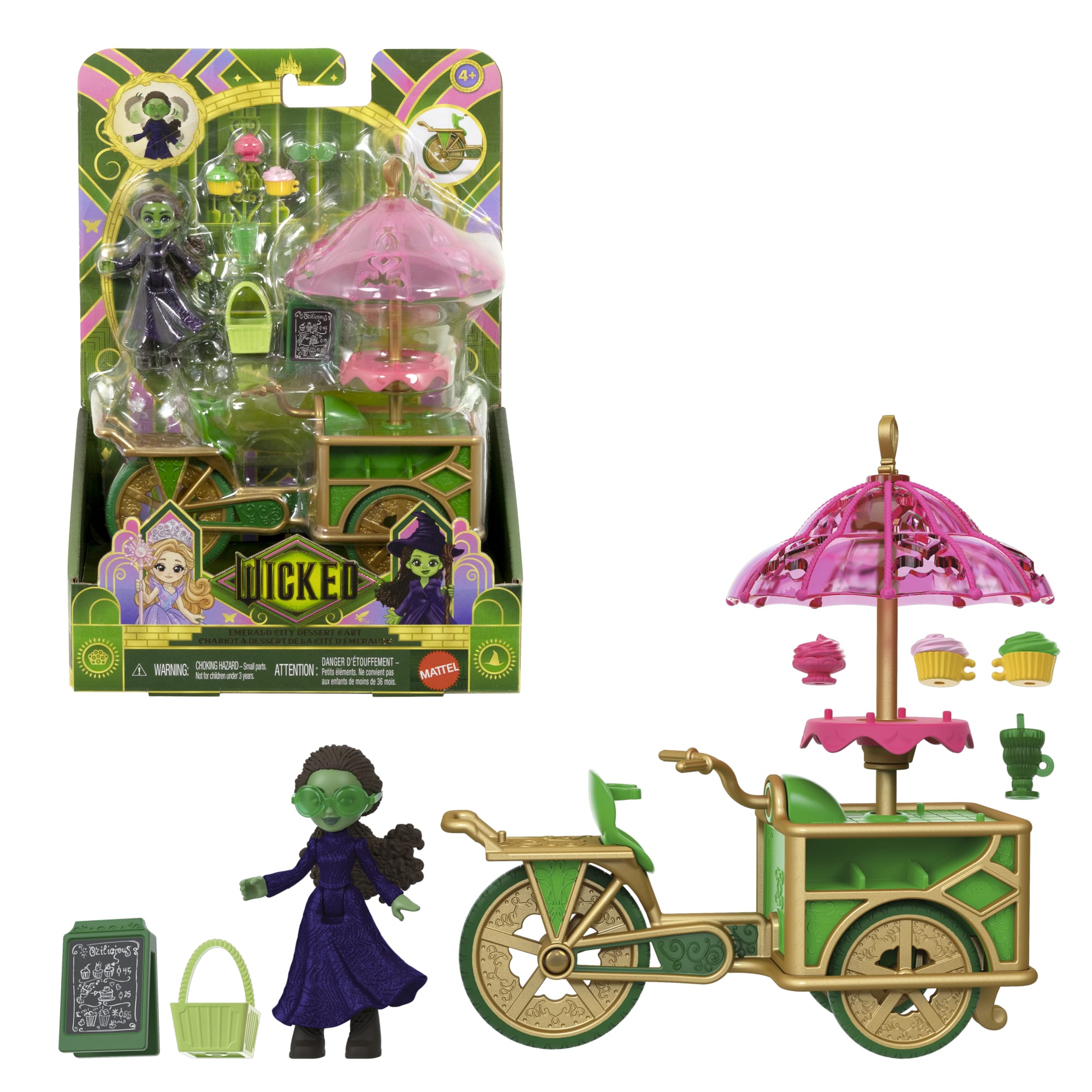 fisher price Universal Pictures?? Wicked Emerald City Dessert Cart Toy With Cart, Small Doll & 7 Accessories