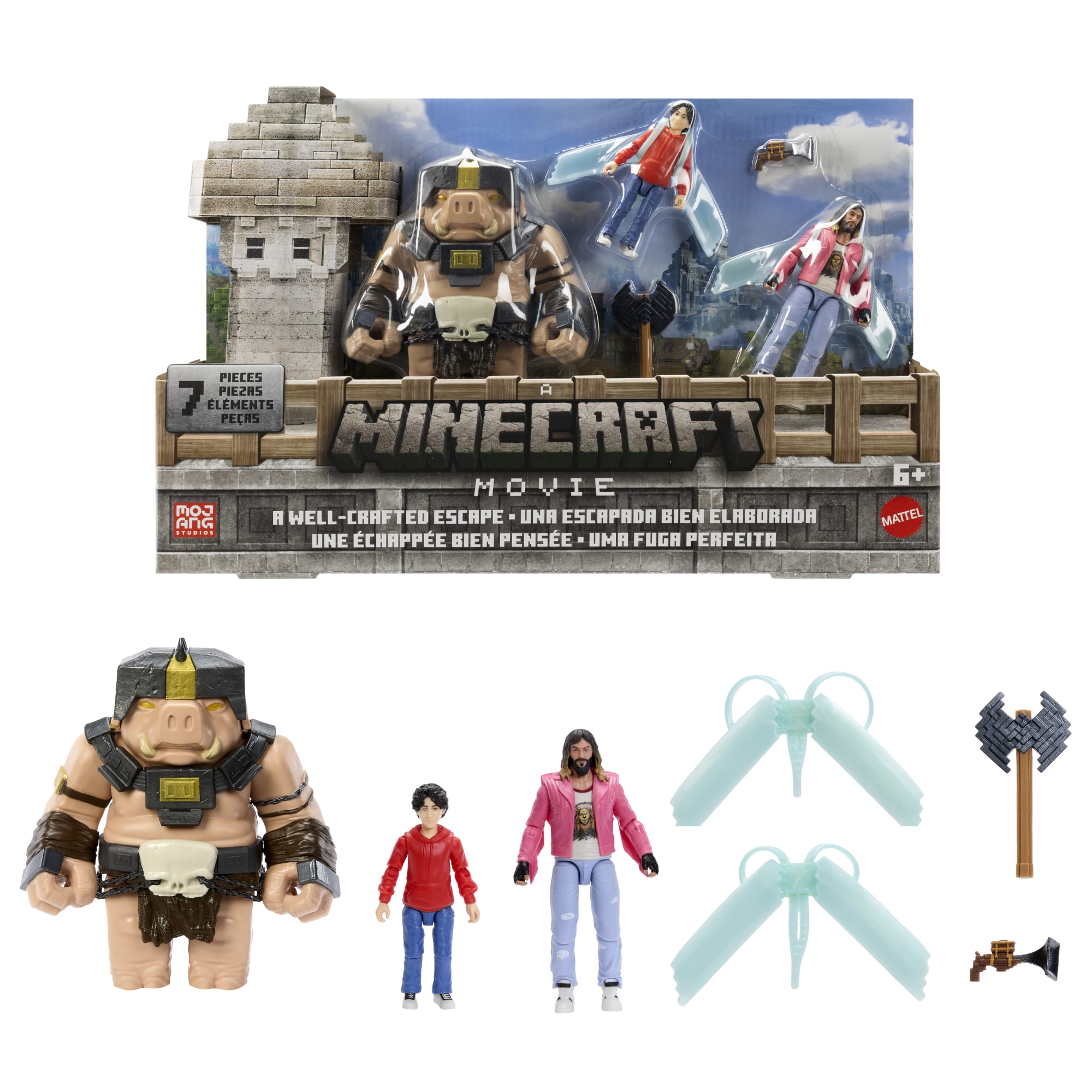 fisher price Minecraft ?C Coffret Figurines ?CUne ??chapp??e Bien Pens??e, 3?Fig./4?Acc.