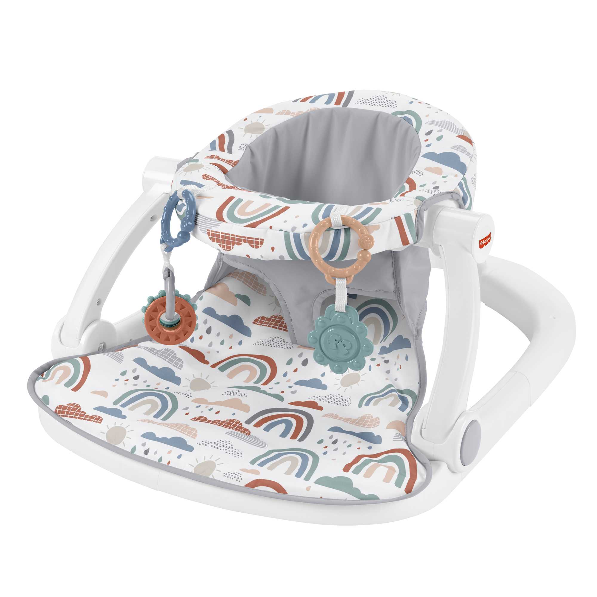fisher price Fisher-Price Sit-Me-Up Floor Seat Portable Baby Chair With Toys, Rainbow Showers
