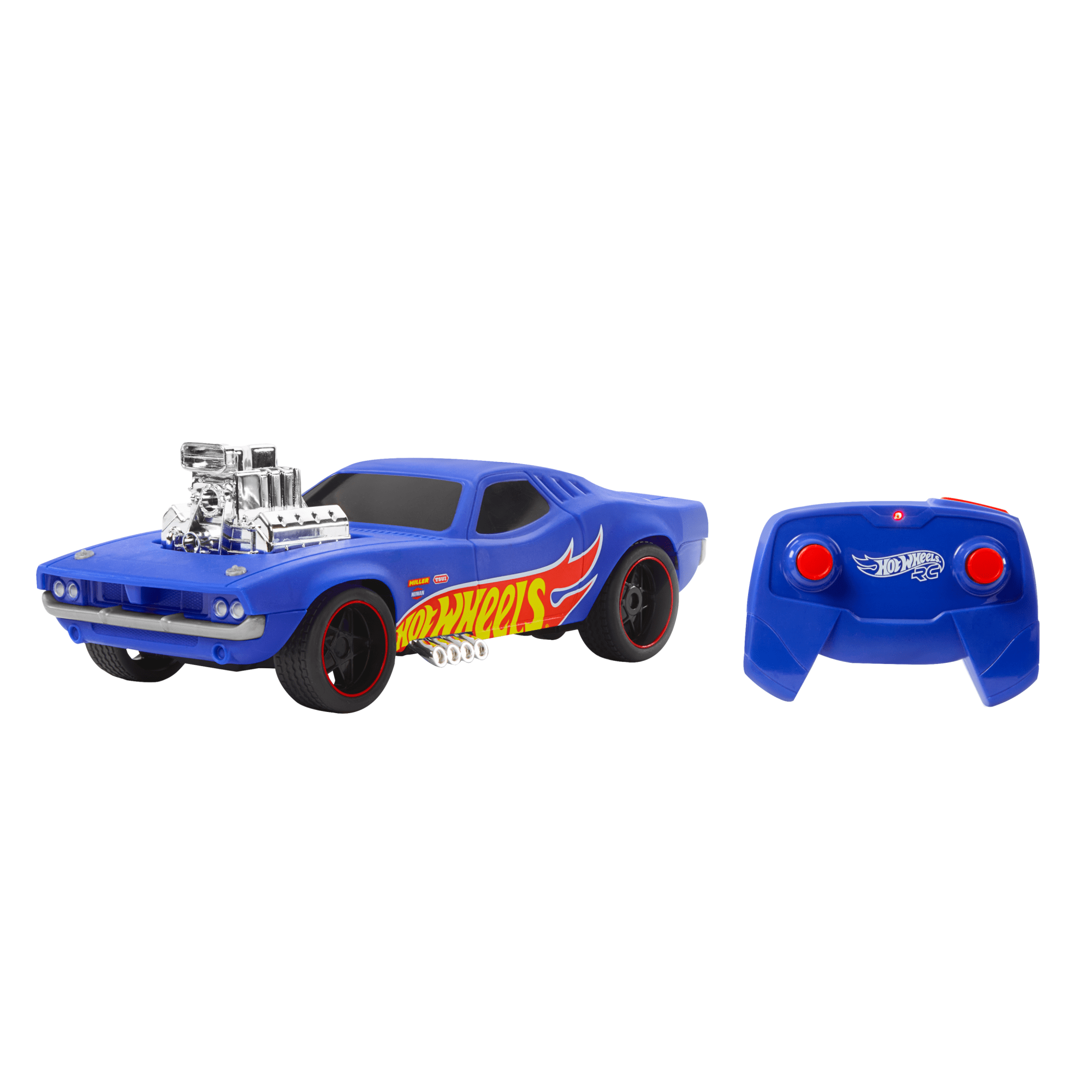 fisher price Hot Wheels 1:16 Scale RC Rodger Dodger USb-Rechargeable Toy Car, Battery-Operated Remote Control