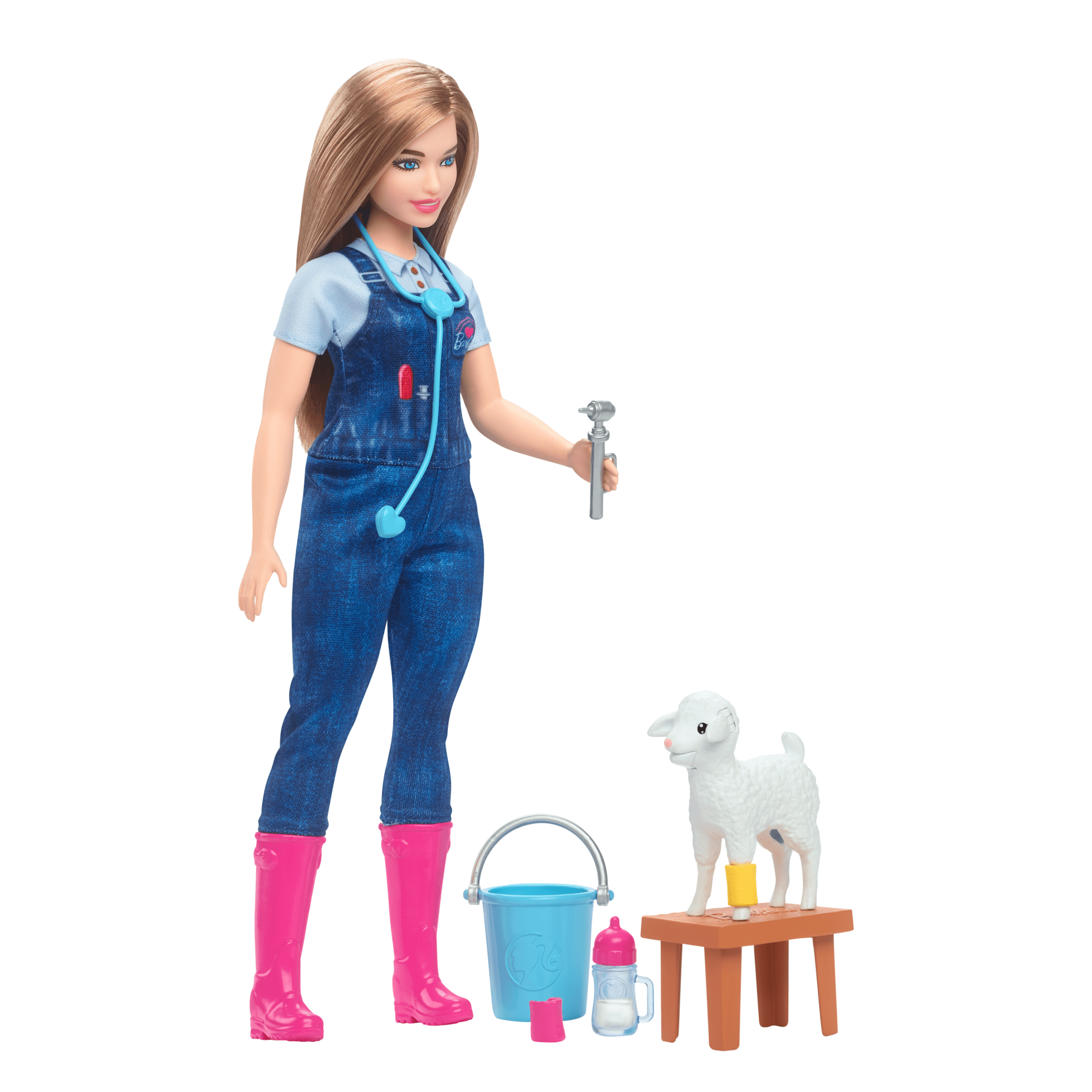 fisher price Barbie 65th Anniversary Careers Farm Vet Doll & 10 Accessories including Lamb With Moving Ears