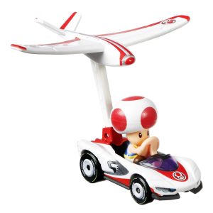 fisher price Hot Wheels Mario Kart Veh??culo de Juguete Toad P-Wing con Plane Glider