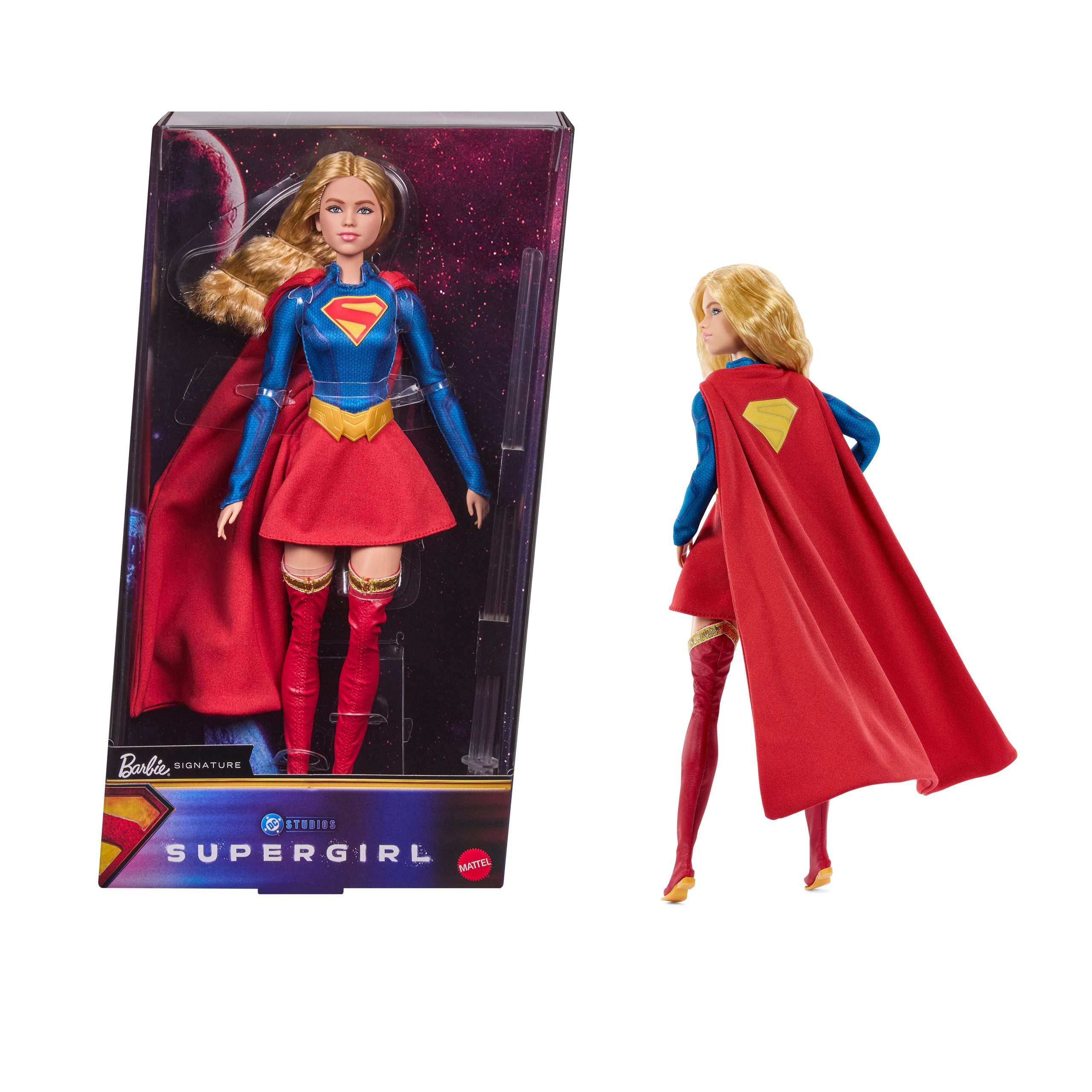 fisher price Barbie Signature DC Supergirl Fashion Doll, Super Hero Costume With Cape