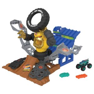 fisher price Hot Wheels Mt Arena Smashers Combat MEGA-Wrex Contre Crushzilla