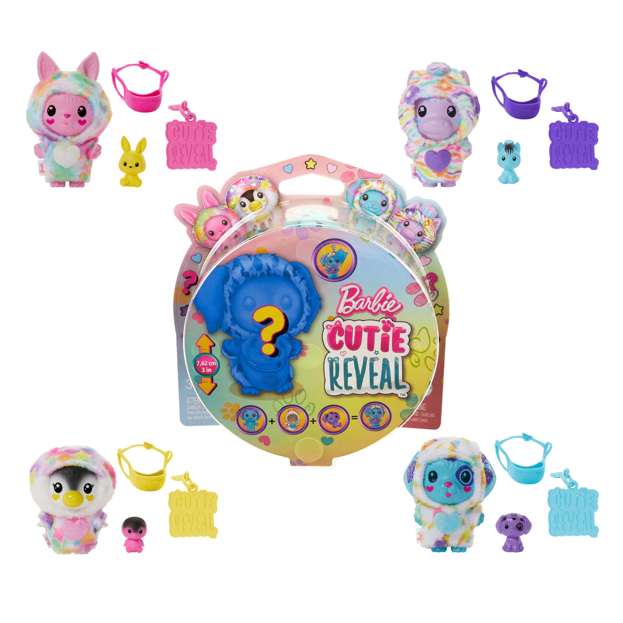 fisher price Barbie Cutie Reveal Color Dream-Themed Pet & Accessories With 5 Surprises including Mini Pet, Color Change & Clip