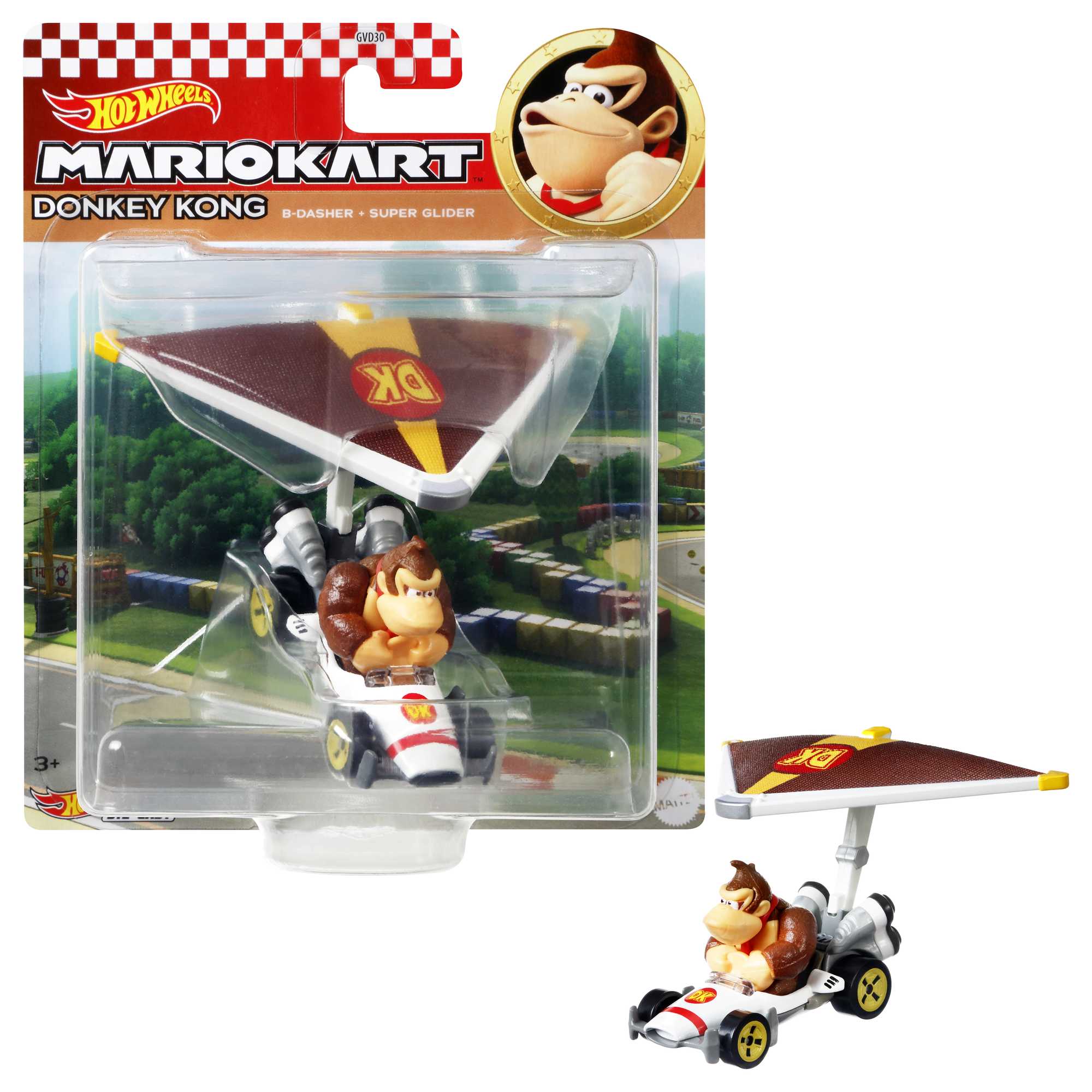 fisher price Hot Wheels Mario Kart Ve??culo de Brinquedo Donkey Kong B-Dasher com Super Glider