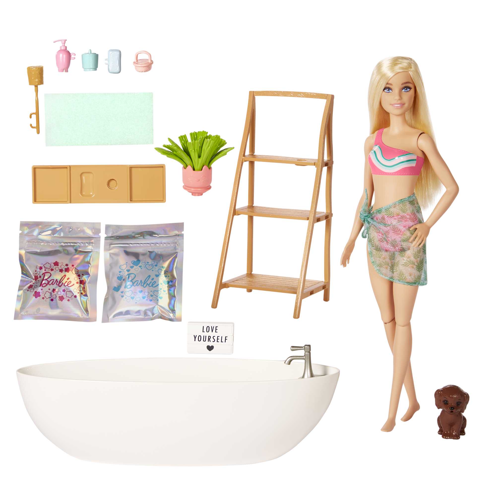 fisher price Barbie Fashion & Beauty Conjunto de Brinquedo Banho de Espuma com Boneca