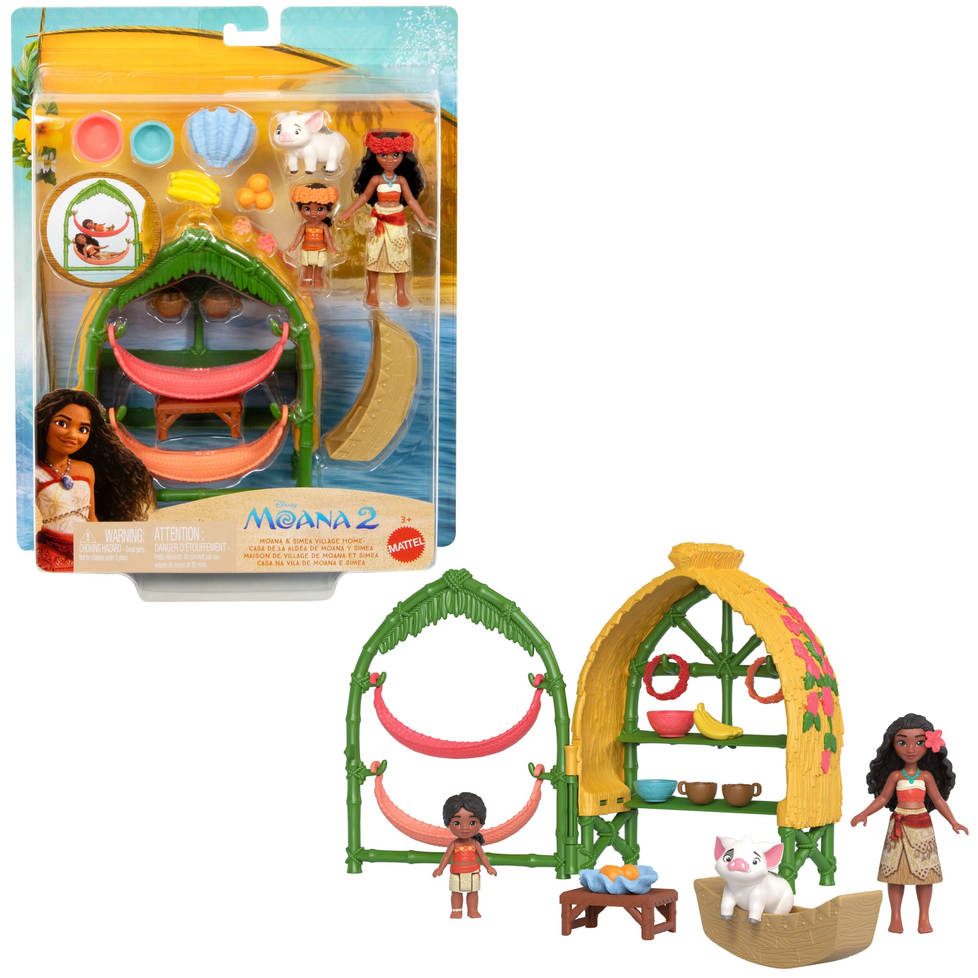fisher price Moana 2 Set de Juego Hogar de Moana y Simea con Pua y Accesorios