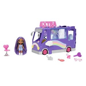 fisher price Barbie Sets, Barbie Extra Mini Minis Doll And Tour Bus Playset