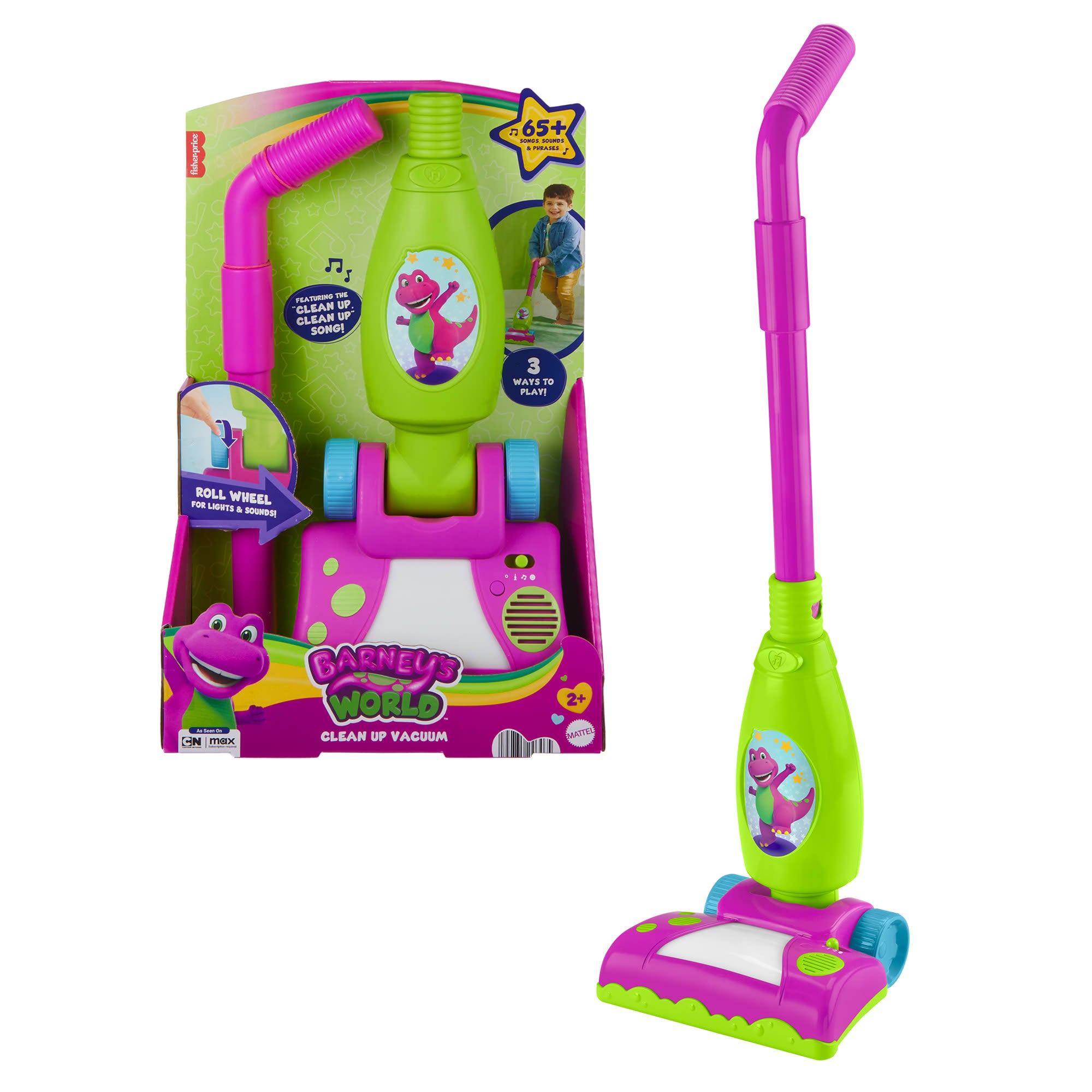 fisher price Fisher-Price Barney's World Clean Up Vacuum Electronic Toddler Toy With Lights, Music & Games