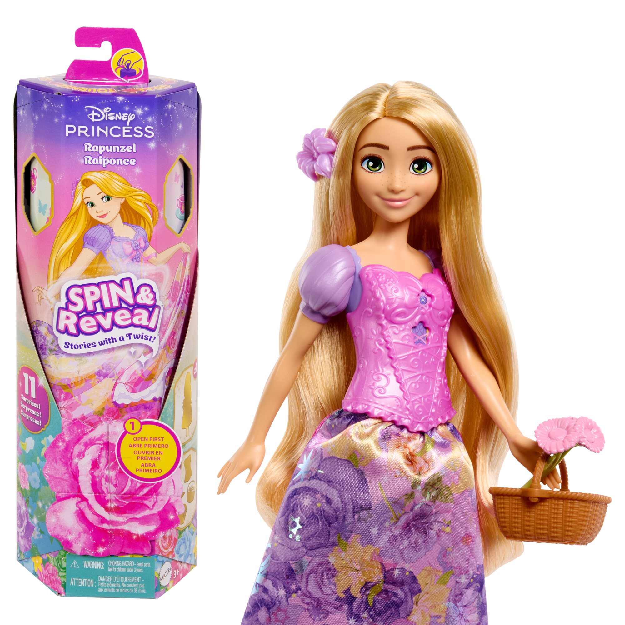 fisher price Disney Princess Spin & Reveal Rapunzel Fashion Doll & Accessories With 11 Surprises