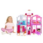 fisher price Barbie 3-Story Townhouse Dollhouse With Elevator, Swing Chair, Furniture And Accessories
