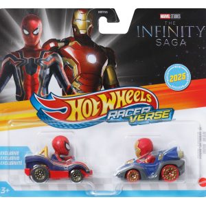 fisher price Hot Wheels RacerVerse Veh??culo de Juguete Iron Man y Iron Spider