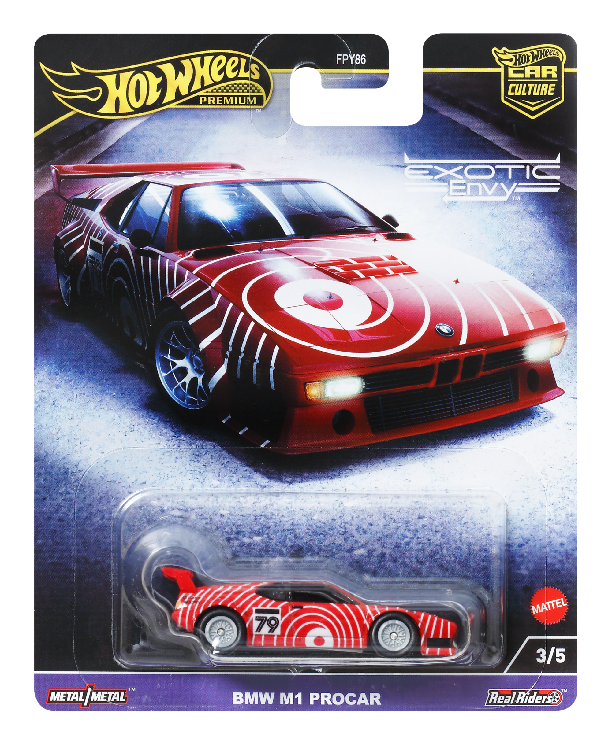 fisher price Hot Wheels Premium Car Culture Exotic Envy Bmw M1 Procar 1:64 Scale Collectible Toy Vehicle