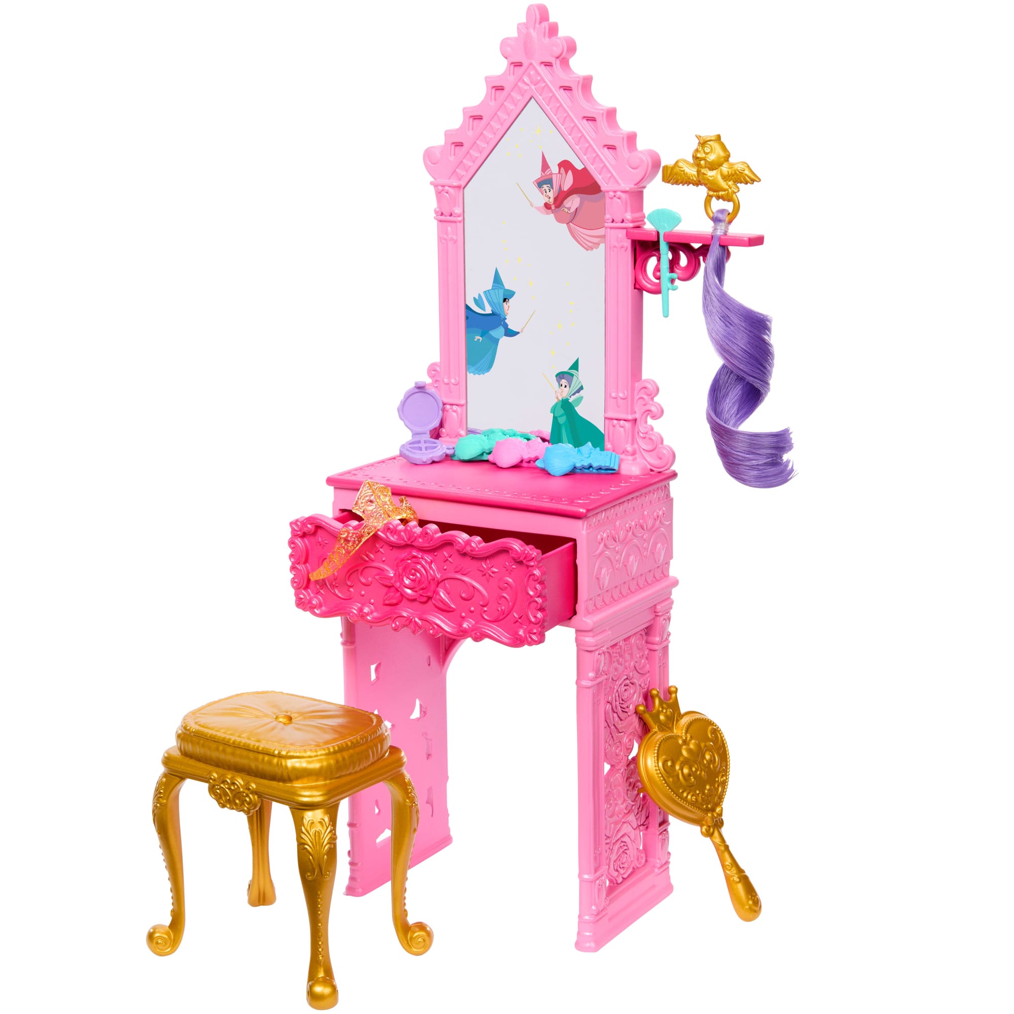 fisher price Disney Princess Enchanted Stories Aurora Styling Set W/ Vanity & 9 Accessories, Inspired By Movie