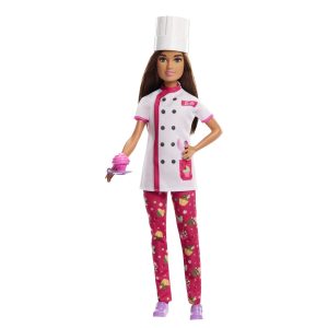 fisher price Barbie-M??tiers-Poup??e Barbie Cheffe Patissi??re et Accessoires