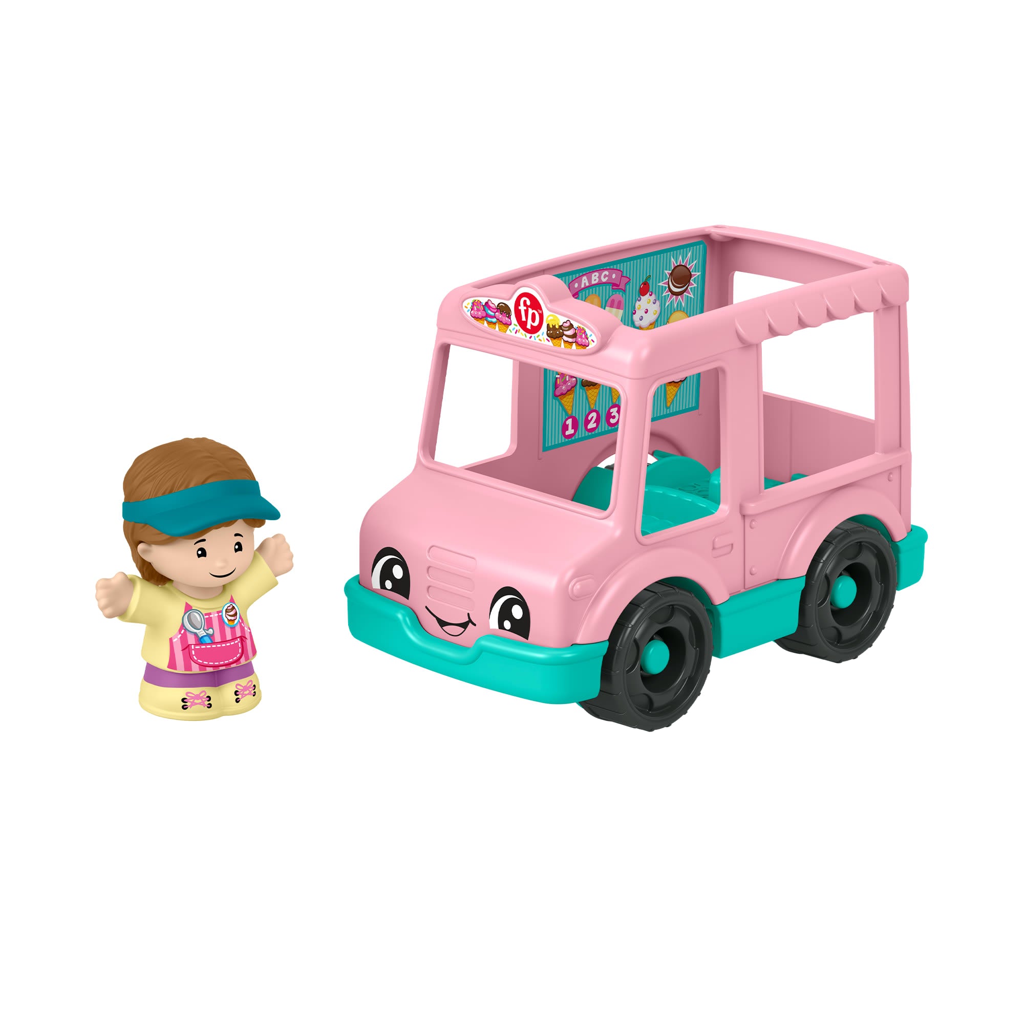 fisher price Fisher-Price Little People Ice Cream Truck, Push-Along Toy Vehicle & Figure For Toddlers & Kids