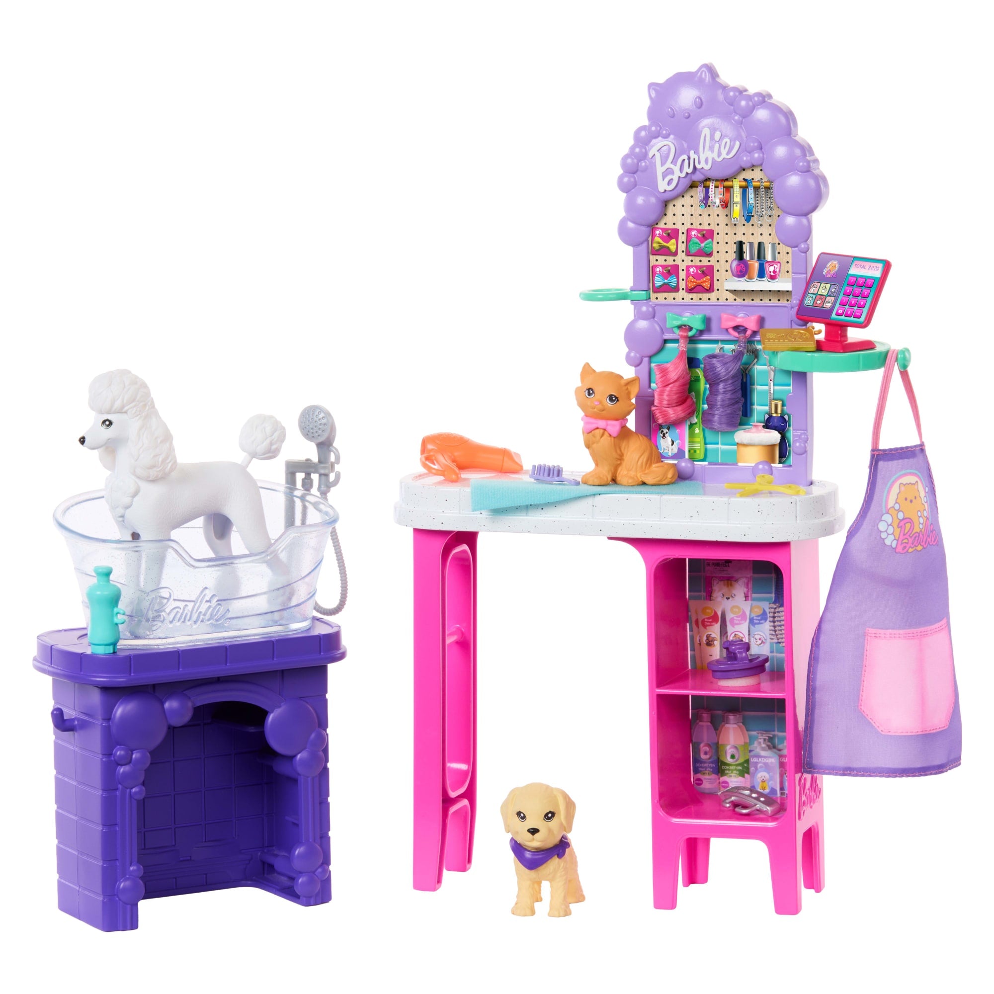 fisher price Barbie?-Coffret Espace Toilettage-Avec 3Animaux et Accessoires