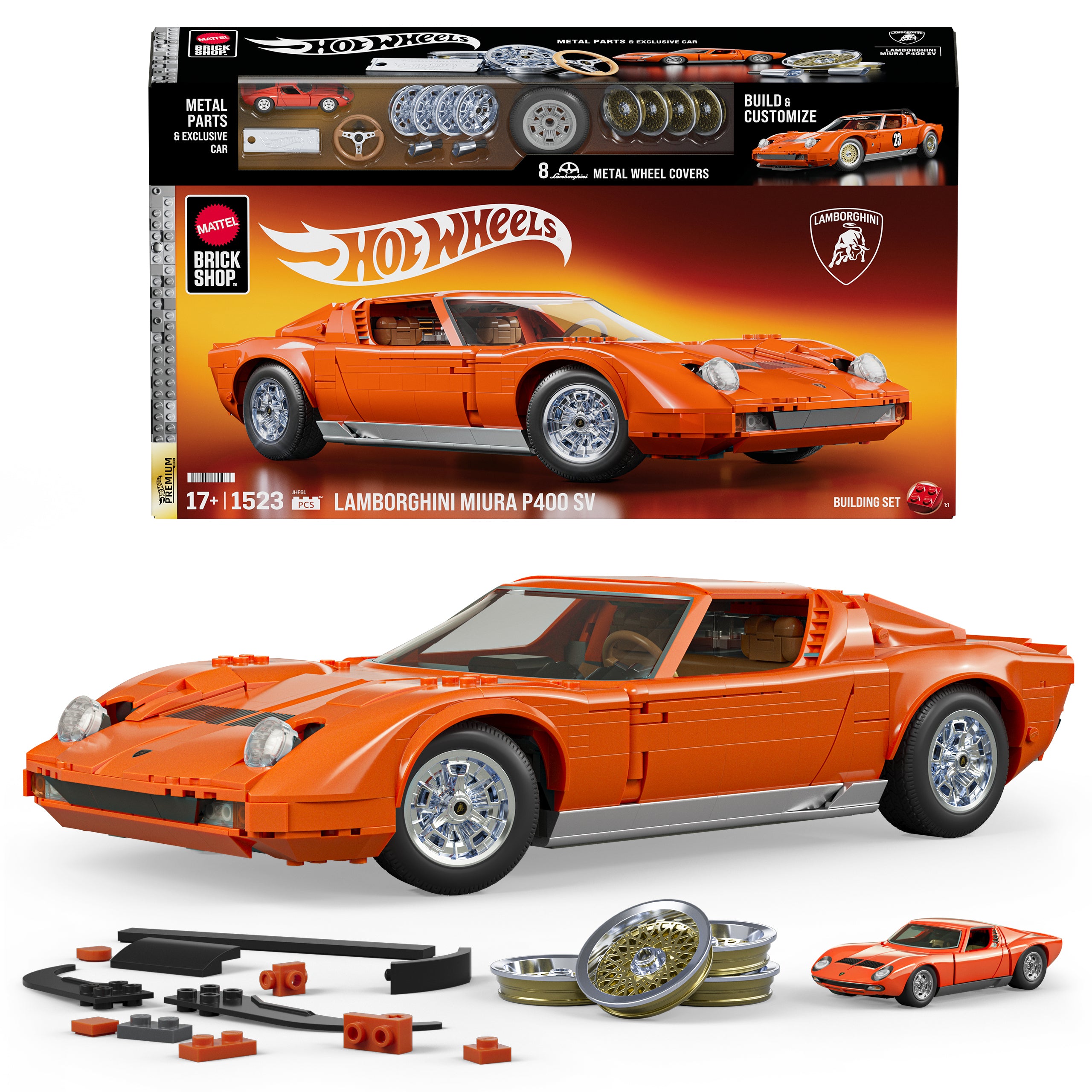 Hot?Wheels-Coffret de Construction Lamborghini Miura P400 Sv de 1971
