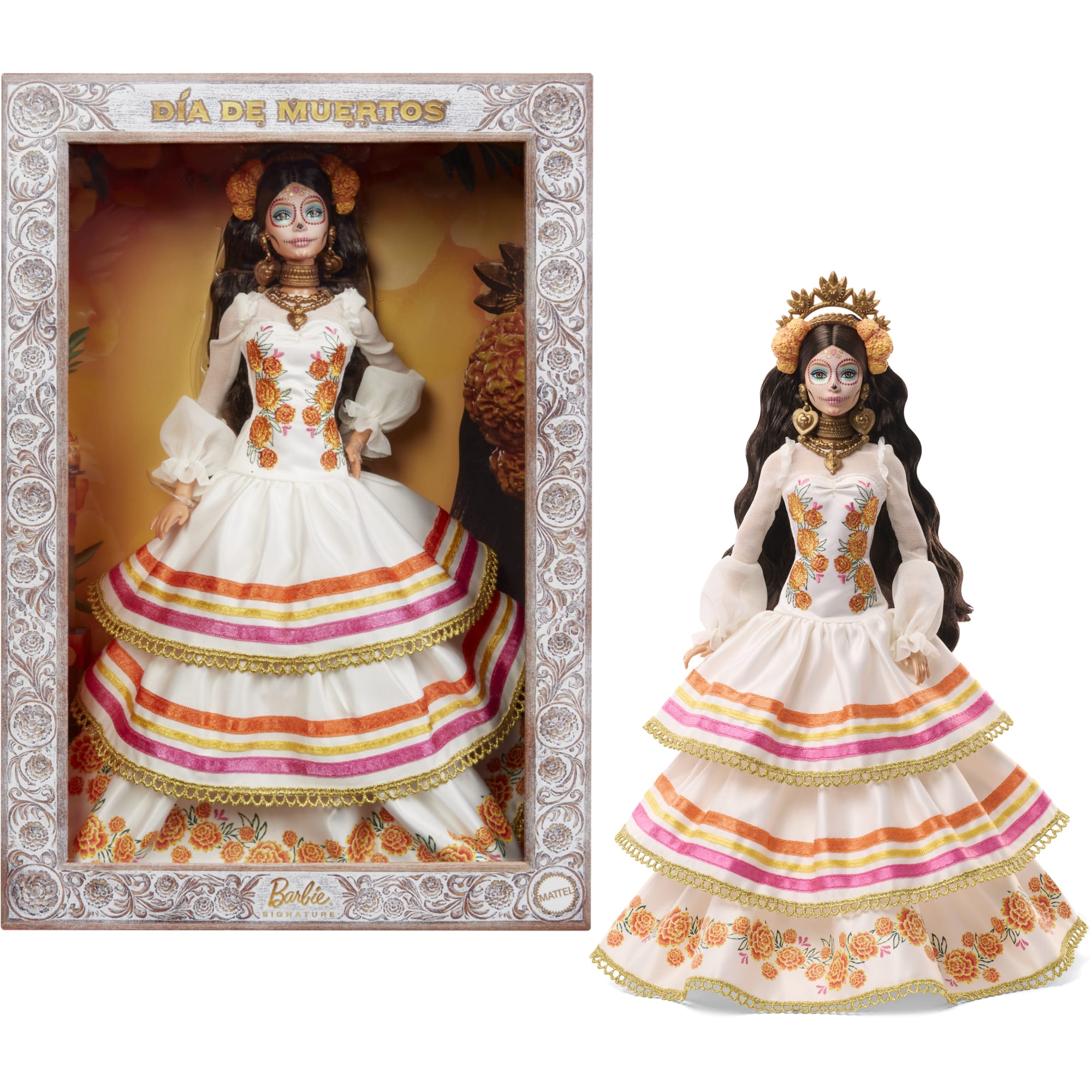 fisher price Barbie Signature D??a De Muertos 2025 Collectible Doll in Ruffled Cream Gown