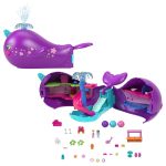 fisher price Polly Pocket Sparkle Cove Adventure Narwhal Adventurer Boat Playset With 2 Micro Dolls & 13 Accessories