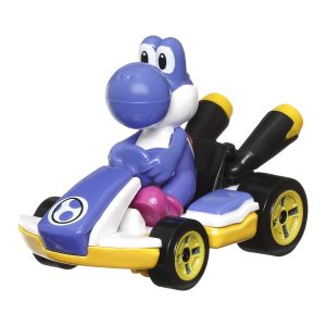 fisher price Hot Wheels Mario Kart Ve??culo de Brinquedo Yoshi Standard Kart Azul Escuro