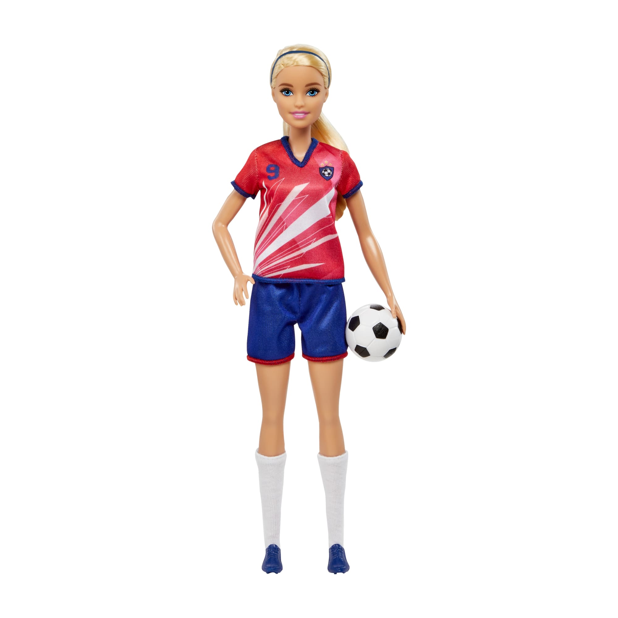 fisher price Barbie Profiss?es Boneca Jogadora de Futebol Camiseta Vermelha