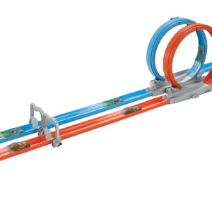 fisher price Piste Double Boucle en Folie Hot Wheels et 2V??hicules ?? L????chelle 1:64, 5 ?? 10Ans