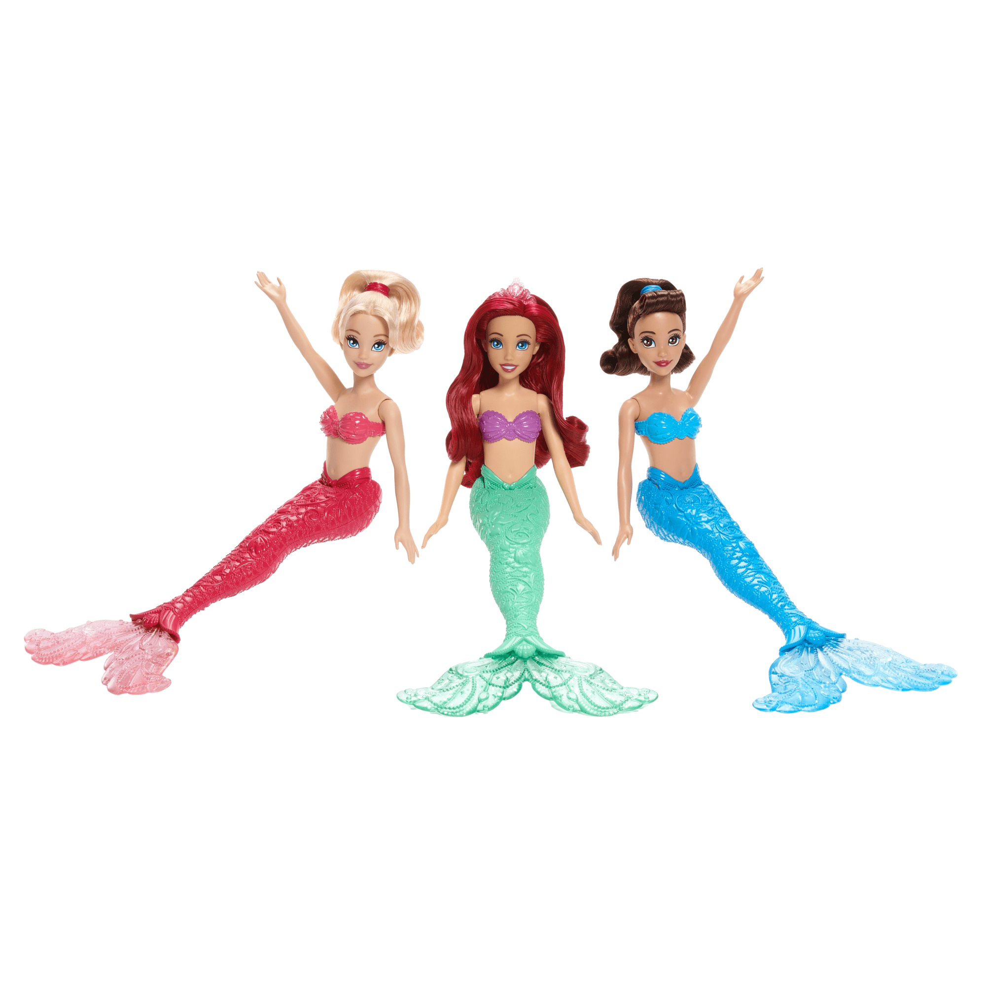 fisher price Disney Princess Ariel & Sisters Mermaid Fashion Doll 3-Pack With Glitter Fins, inspired By Disney Movie