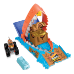 fisher price Hot Wheels Monster Trucks Arena Smashers Treasure Chomp Challenge Playset With 1:64 Scale Tiger Shark Toy Truck & Crushed Car
