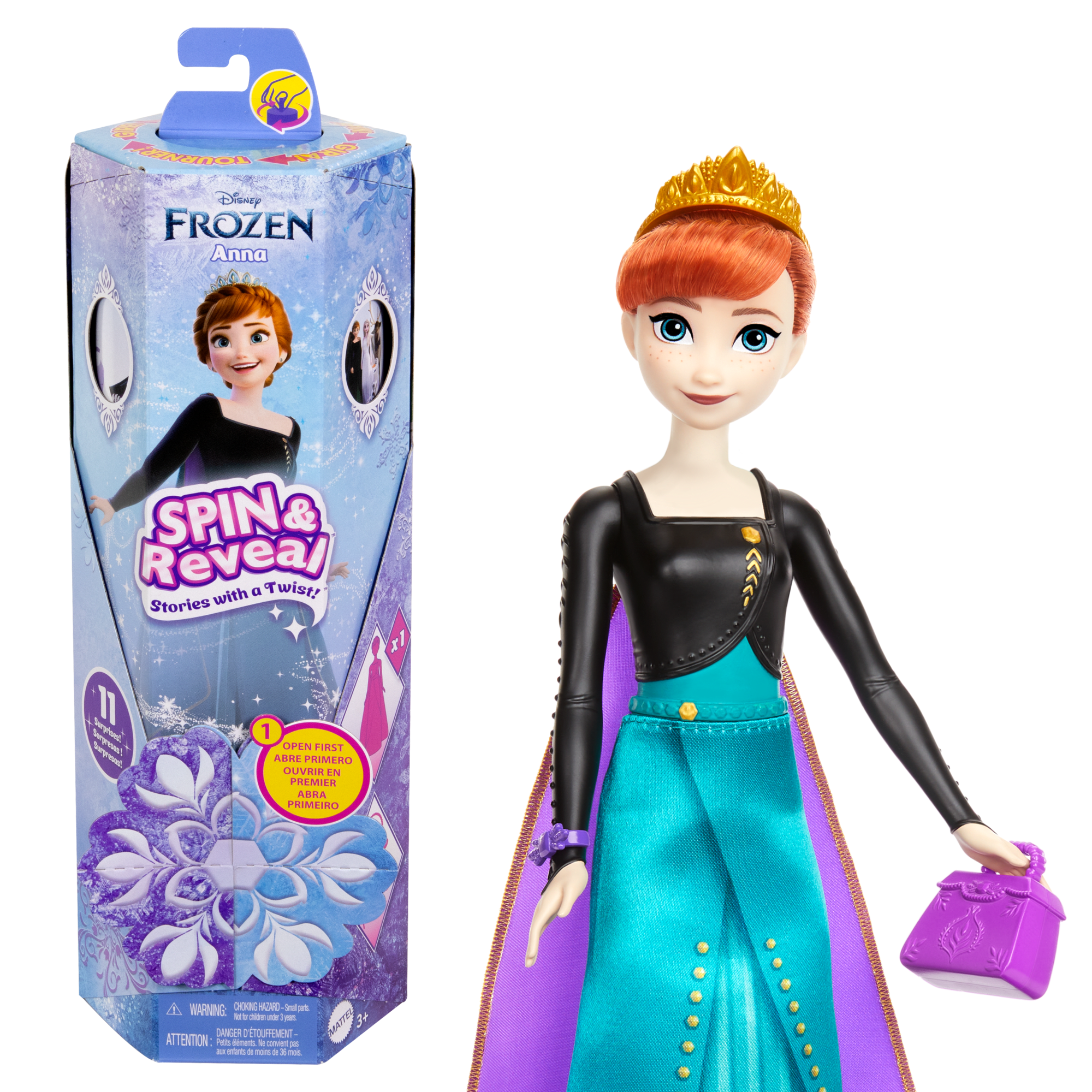 fisher price Disney Frozen Spin & Reveal Anna Fashion Doll & Accessories With 11 Surprises