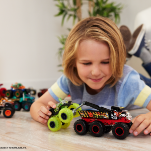 fisher price Hot Wheels Monster Trucks Big Rigs, 1:64 Scale Die-Cast Toy Truck With 6 Wheels