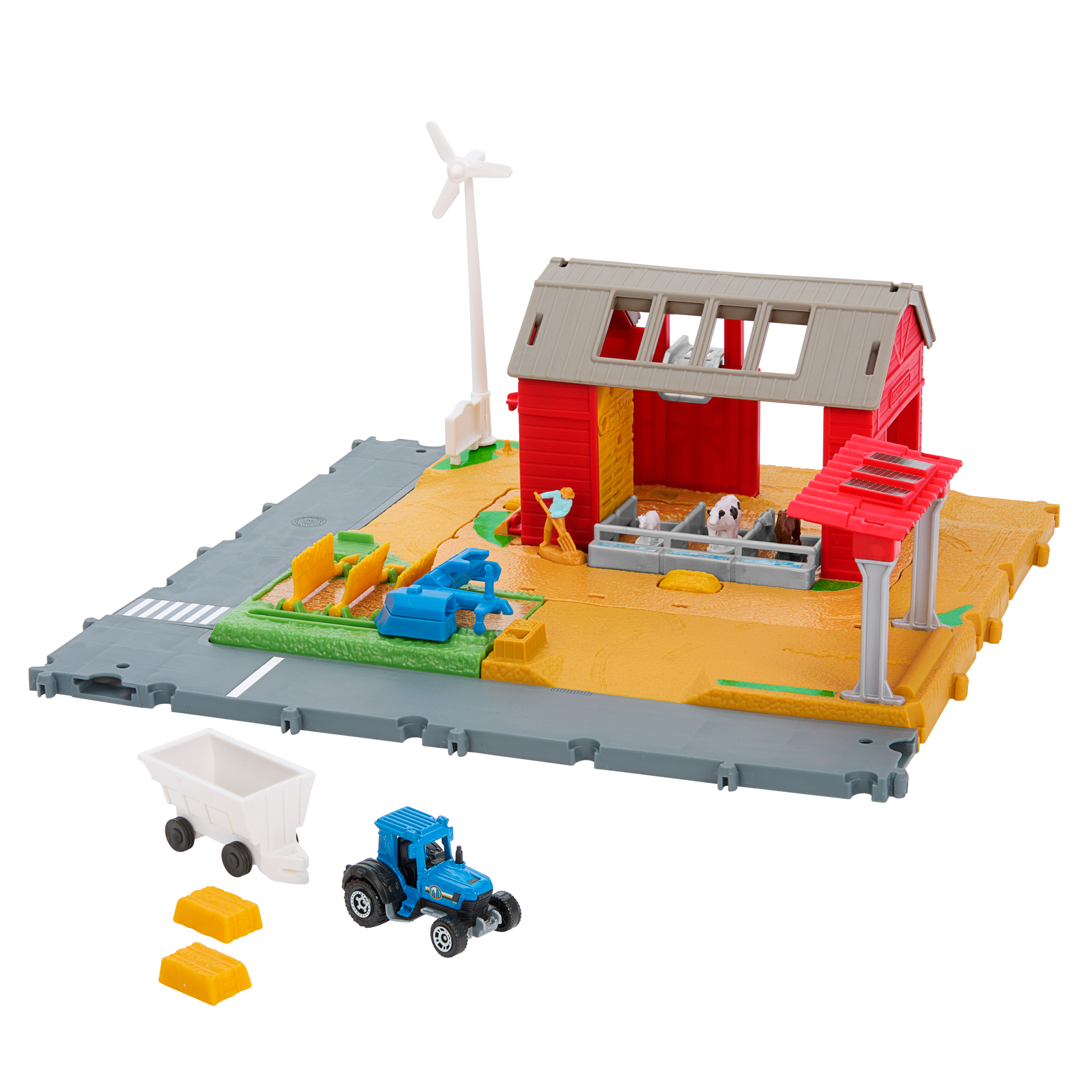 fisher price Matchbox Playset, Action Drivers Farm Adventure With 1:64 Scale Tractor & 6 Accessories
