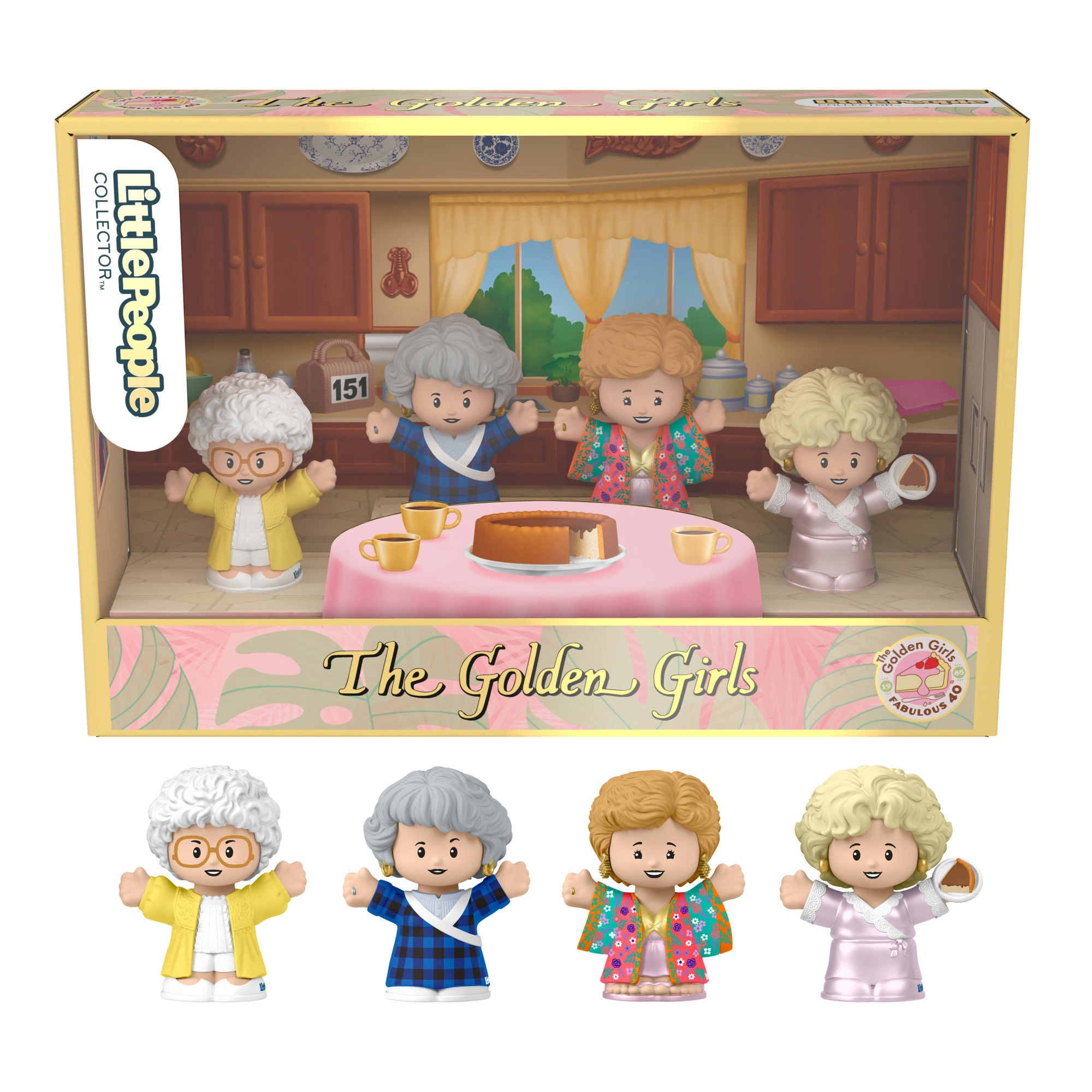 fisher price Little People Collector The Golden Girls Late Night Cheesecake, 40Th Anniversary Set For Adults & Fans